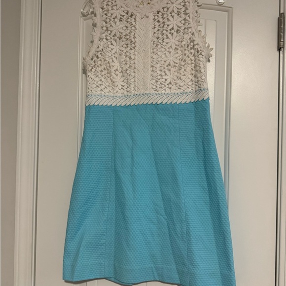 Lilly Pulitzer Blue Crew Neck A-Line Sundress - Picture 1 of 9